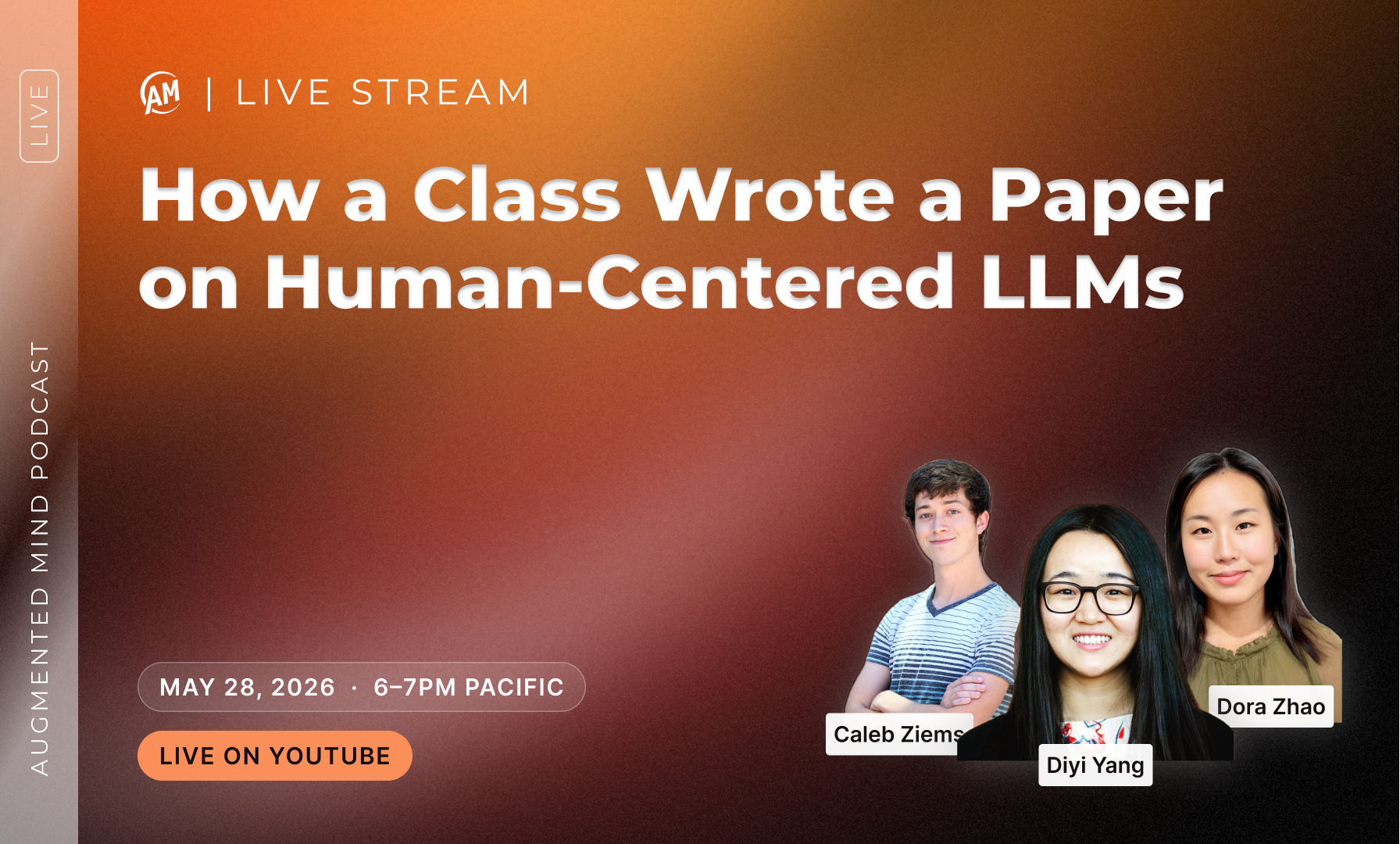 Cover for Human-Centered LLMs — with Caleb Ziems, Dora Zhao & Diyi Yang